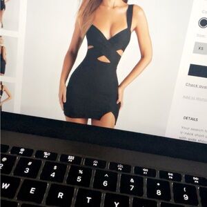 Windsor Black Plunge Bodycon Mini Dress